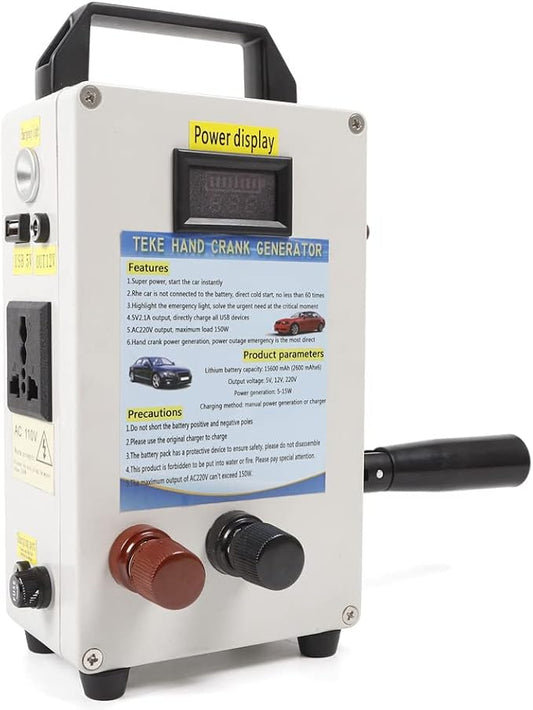 Hand Crank Generator with USB Charger 150W Outdoor Travel Camping Portable Emergency Power Supply Charging Generator Generation Storage