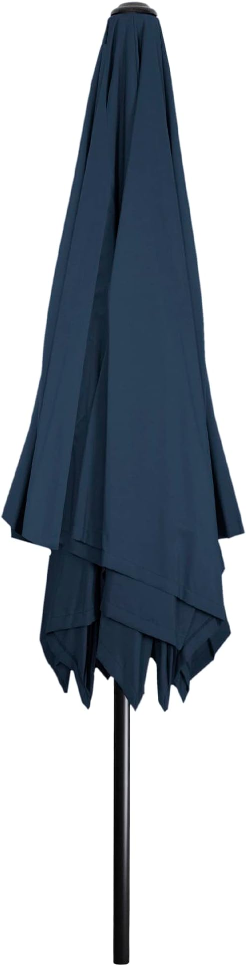 Northlight 8.5ft Outdoor Patio Lotus Umbrella with Hand Crank, Navy Blue