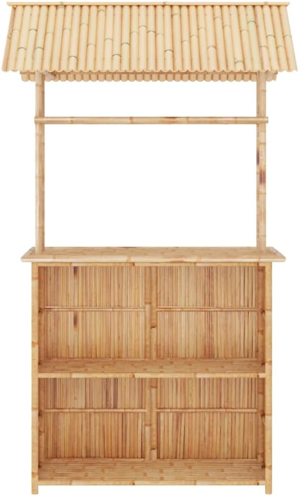 3 Piece Bar Set, Bistro Set Porch Furniture Set Front Porch Furniture Patio Conversation Set for Poolside Garden Negotiation Area Exhibition Bamboo