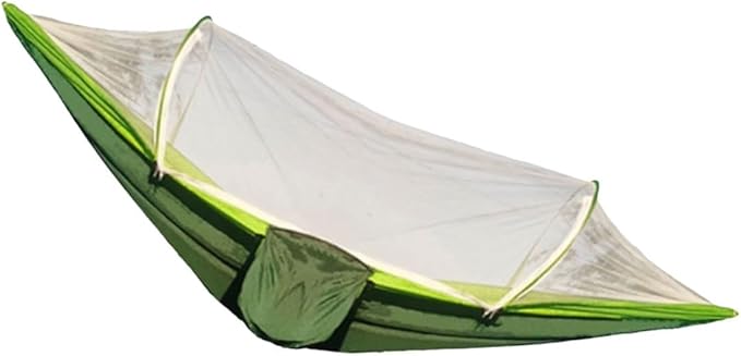 Polyester Hammock Automatic Quick Opening Self-Contained Frame Portable Lightweight Tree Hanging Hammock(Green)