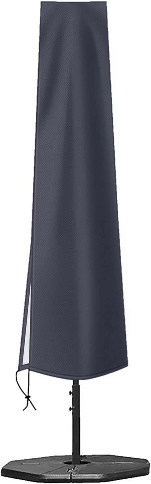 OKPOW Umbrella Cover 420D Oxford Fabric Patio Umbrella Covers Waterproof with Zip, for 9ft to 12ft Garden Outdoor Umbrella (Dark Grey)
