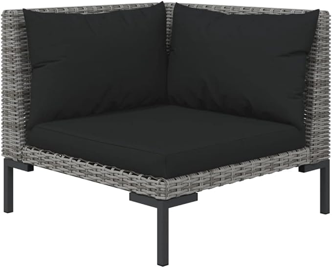 Patio Lounge Set with Cushions,Outdoor Table and Chairs Set,Terrace Conversation Set Furniture,Outdoor Furniture,for Garden,Backyard,5 Piece Poly Rattan Dark Gray
