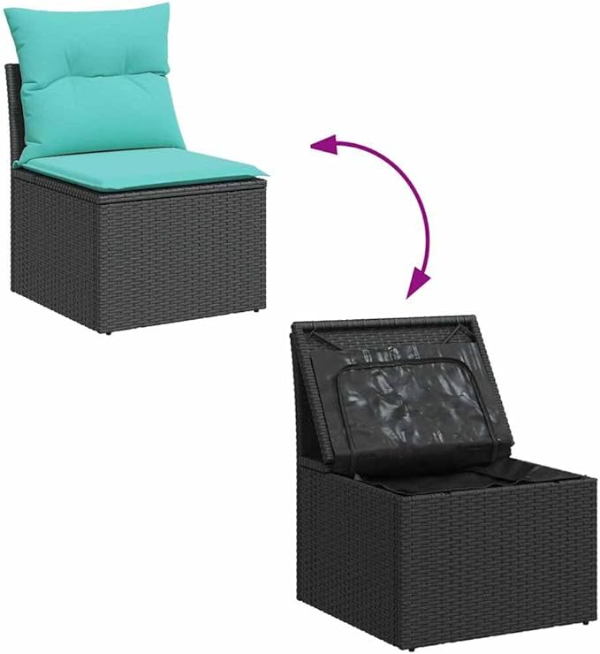 8 Piece Patio Furniture Set Outdoor Sofa Sectional Gray PE Rattan Modular Conversation Set with Cushions for Patio Garden Backyard