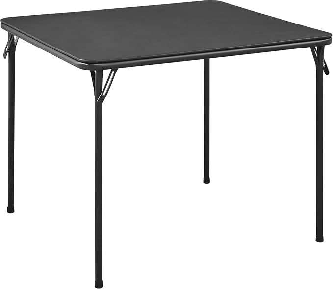 BOOSDEN Foldable Table, Folding Table for Indoor and Outdoor Use, 2.6 ft Square Card Table, Collapsible Design, Lightweight and Durable, Fold Up Tables, Ideal for Camping, Dining, Picnic, Black