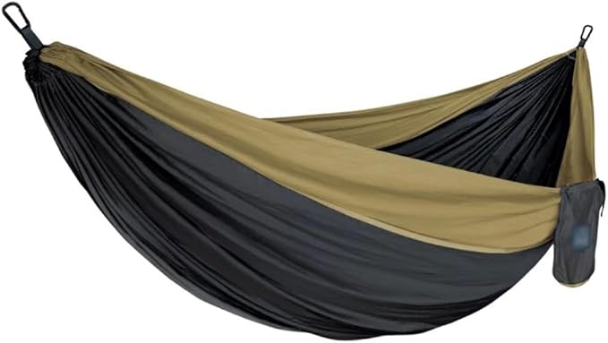 Creative Color Matching Double Hammock, Outdoor Anti-Rollover Nylon Hammock Chair, Easy to Set Up, Load Bearing 300kg/661.4lbs(Black)