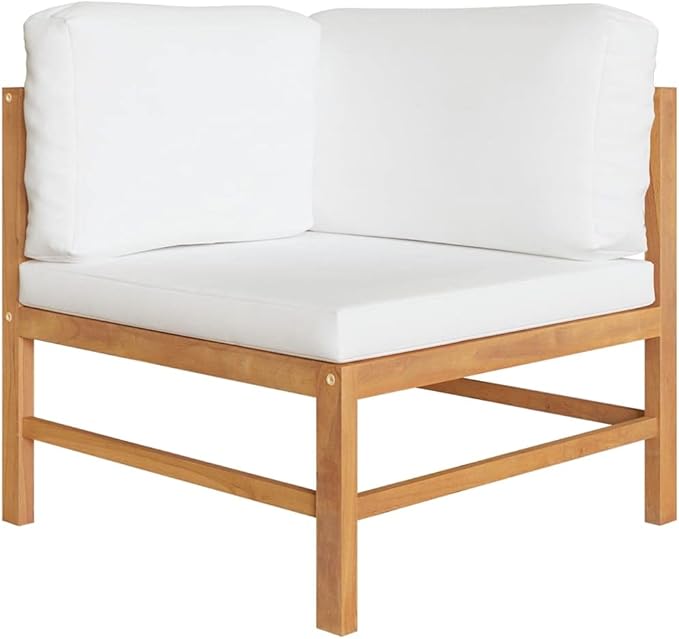 4 Piece Patio Lounge Set with Cream Cushions,Patio Sofa,Outdoor Daybed,Patio Seating,Outdoor Furniture Sets,Modern Set,Outdoor Patio Chairs,Patio Conversation Sets,for Backyard,Garden, Solid Teak Wood