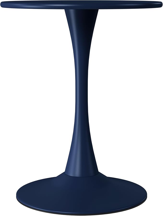 WestinTrends Playa 23.5" Round Outdoor Indoor Metal Cocktail Dining Table, Navy Blue