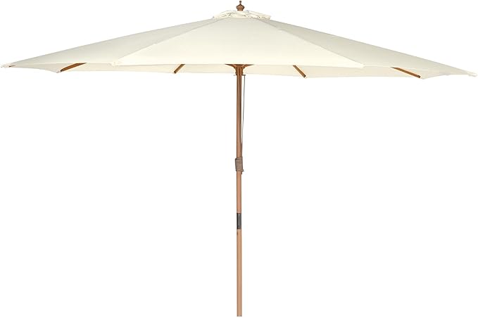 Yescom 13ft Coastal Solid Beech Wood Umbrella Pulley Lift Commercial Base with Wheel Included for Beach Club Seaside Restaurant Terrace Resort Poolside
