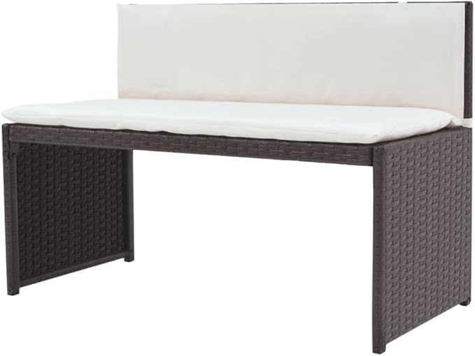 Patio Dining Set with Cushions,Patio Lounge Set,Outdoor Patio Furniture,Conversation Furniture,Patio Furniture Sets,for Terrace,Garden,Backyard,5 Piece Steel Poly Rattan Brown