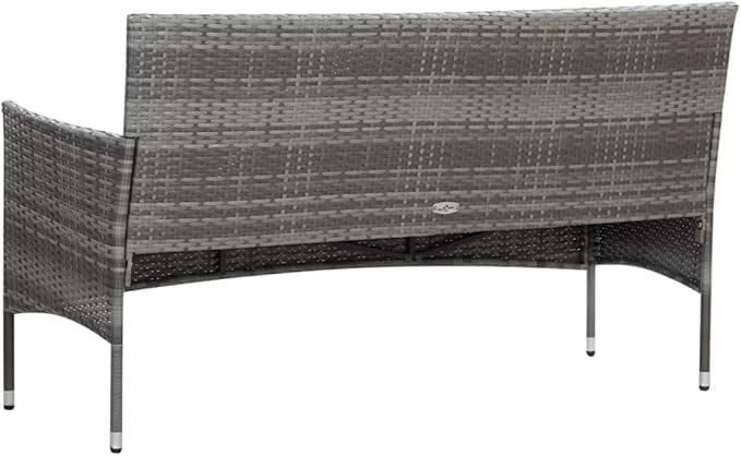 Patio Lounge Set with Cushions,Outdoor Tables and Chairs,Outdoor Furniture Sets,Patio Conversation Sets,for Garden,Deck,Backyard,4 Piece Poly Rattan Gray