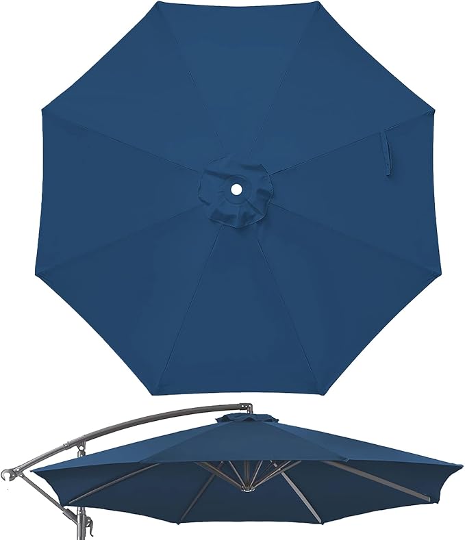 10ft Patio Umbrella Replacement Canopy for 8 ribs, Fits Hanging Offset Cantilever Market Outdoor Patio Shades，Canopy Only
