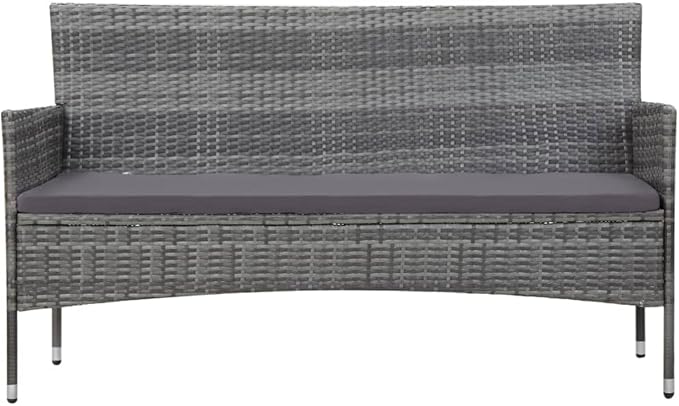 Patio Lounge Set with Cushions,Outdoor Tables and Chairs,Outdoor Furniture Sets,Patio Conversation Sets,for Garden,Deck,Backyard,4 Piece Poly Rattan Gray