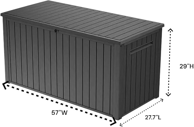 Outdoor Storage Box with Lockable Lid - Weather-Resistant and Stylish (Graphite Grey, 170)