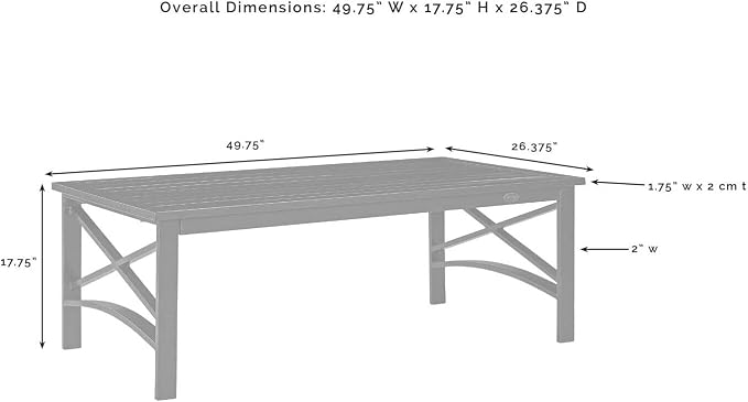 HomeStock Island Oasis Outdoor Metal Coffee Table with Slatted Top,Powder-Coated,Sturdy Weather-Proof Steel,Hand-Painted,Durable - 23.5" D x 39.25" W x 13.75" H Oiled Bronze Finish