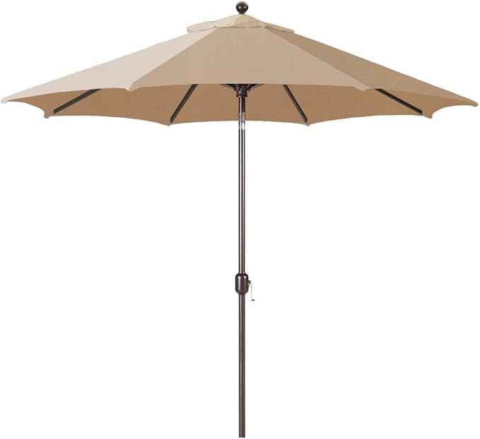 Galtech Octagon Patio Umbrella 7.5 FT Market with Deluxe Auto Tilt Mechanism, Outdoor Umbrella for Deck Pool Backyard (7.5-FT Antique Bronze Frame Sunbrella: Cocoa)