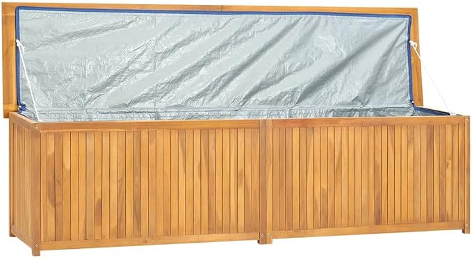 Patio Garden Storage Box, Outdoor Storage Box Deck Box, Entryway Storage Box, Outdoor Storage Organization Box for Patio Garden Balcony Yard, 78.7"x19.7"x21.7" Solid Wood Teak,-252