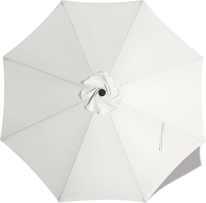 MASTERCANOPY Patio Umbrella 9 ft Replacement Canopy for 8 Ribs-White Canopy Only