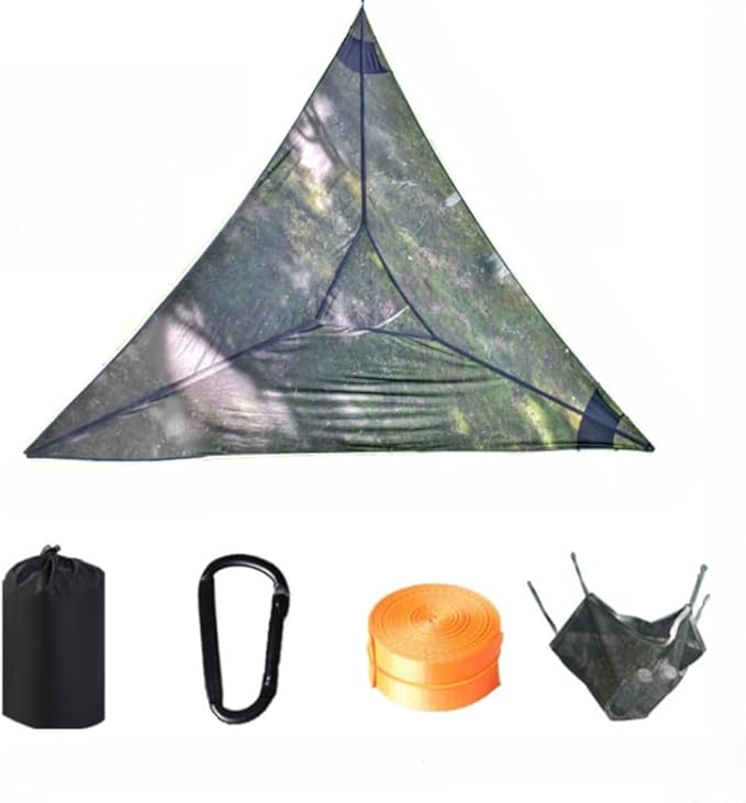 Air Triangle Camping Hammock, Multi-Person Portable Hammock for Adults and Children, Family Triangle Hammock, 1-3 Adults and Children Maximum Weight Capacity 440 lbs