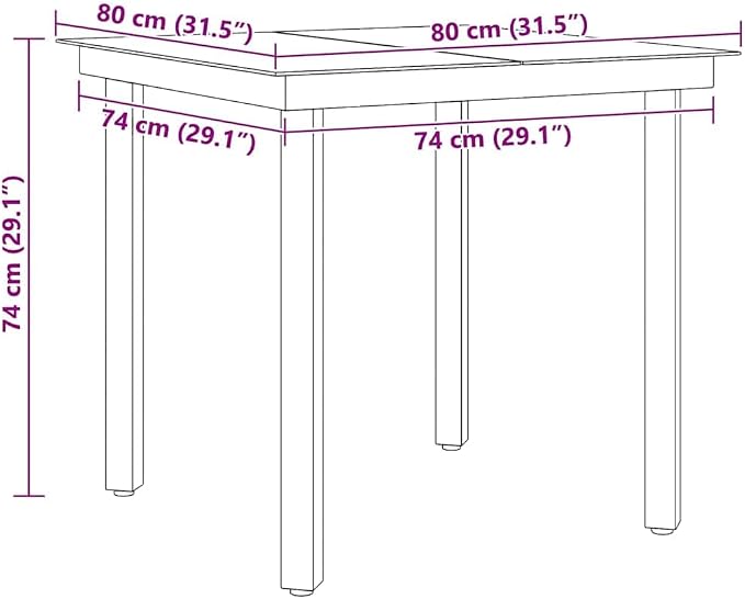 vidaXL Outdoor Dining Table, Patio Table with Glass Top, Garden Table, Garden Furniture for Front Porch Deck Lawn Backyard, Industrial, Steel
