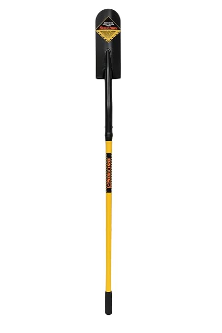 Structron 49566 Drain Spade Shovel, 14 Gauge, 14" / Forward Turned Step with Closed Back, PowerCore & Solid Steel Rivet, 48" Premium Fiberglass, Cushion Grip