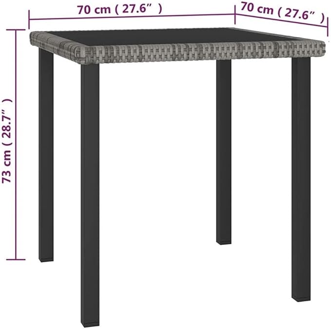 BOWERY HILL 5-Piece Patio Dining Set, Gray Poly Rattan, Weather-Resistant Outdoor Furniture with Cushioned Seating, Powder-Coated Steel Frame, Modern Garden or Backyard Set for 4 People Dining