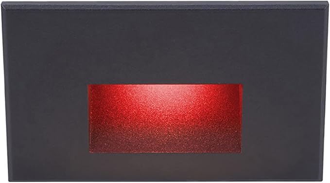 WAC Landscape Lighting, LEDme 120V LED Horizontal Indoor and Outdoor Step and Wall Light Red in Black
