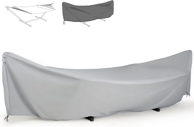 SUNCREAT Hammock Cover, Water-Resistant Polyester Hammock Stand Cover for 11-12ft Stand, Gray