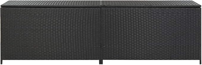 Garden Storage Box Indoor/Outdoor Storage Container and Gardening Tools - Store Items on Patio, Garage, Yard.Poly Rattan 78.7"x19.6"x23.6" Black