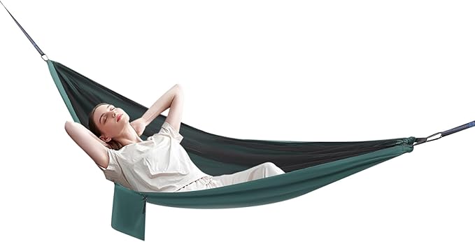 Camping Black Tarp 310 + Green Hammock 290x140, Hammock with Mosquito Net Tent and Rain Fly Tarp, for Backpacking and Travel, Suitable for Outdoor Adventures, Great for Hiking and Picnics