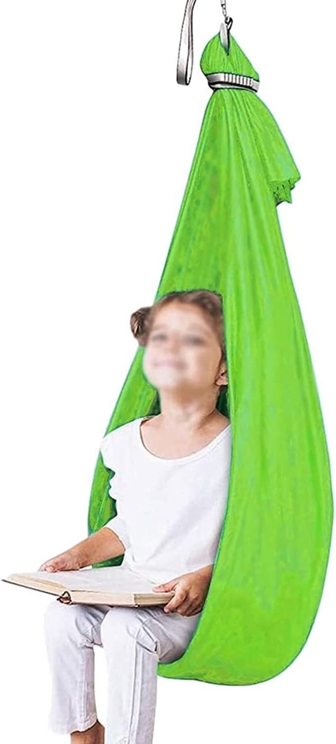 Sensory Swing Hammock Swings Indoor Outdoor 360° Swivel Cuddle Hammock for Child and Adults with Special Needs Therapy Autism (Size : 100 * 280CM/39 * 110in)