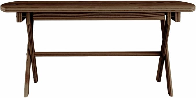 Folding Oval Outdoor Table, Mushroom-Stain