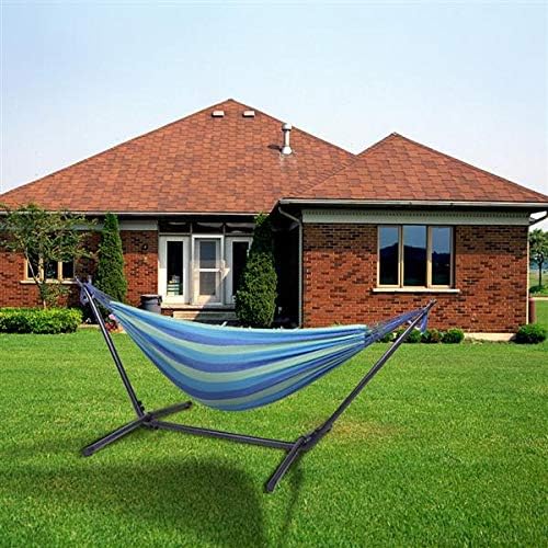 Hammock Set (Hammock Frame Small Color Bar) Natural Rope (Blue-Green bar)