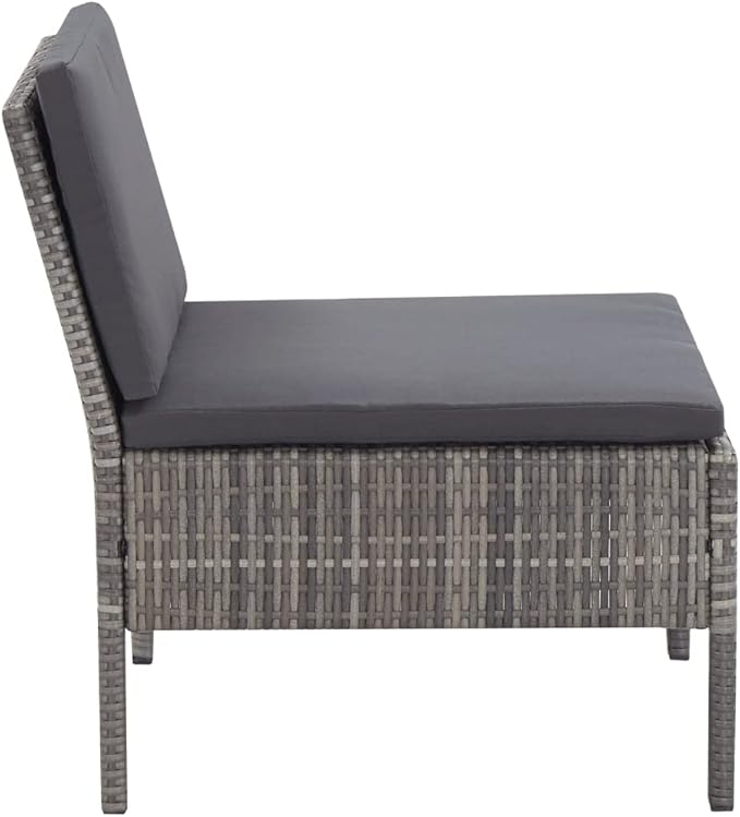 Patio Lounge Set with Cushions,Outdoor Furniture,Outdoor Furniture Sets,Patio Conversation Sets,for Garden,Deck,Backyard,6 Piece Poly Rattan Gray