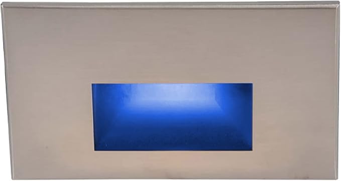 WAC Landscape Lighting, LEDme 120V LED Horizontal Indoor and Outdoor Step and Wall Light Blue in Brushed Nickel