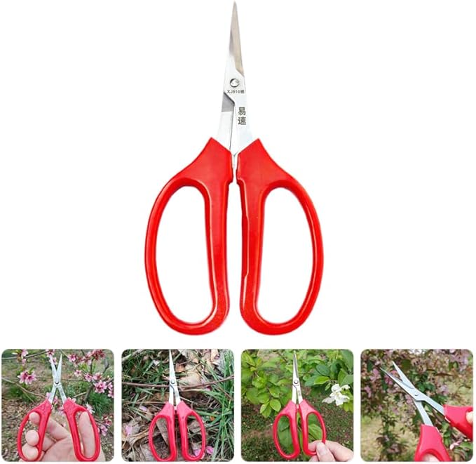 ibasenice 6.10 Inch Flower Cutting Scissors with Curved Blades Portable Gardening Shears for Floral Arrangement Pruning Indoor Plants Orchards