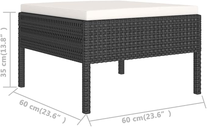 Patio Lounge Set with Cushions,Patio Furniture Sets,Patio Conversation Sets,Outdoor Furniture Sets,for Garden,Backyard,Outdoor,11 Piece Poly Rattan Black