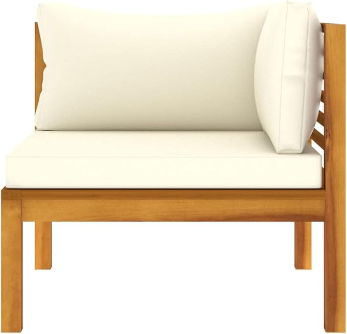 2-Seater Patio Sofa with Cream Cushion,Patio Lounge Set,Patio Furniture Sets,Patio Conversation Sets,Outdoor Furniture Sets,for Garden,Backyard,Outdoor,Solid Acacia Wood