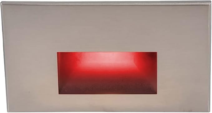 WAC Landscape Lighting, LEDme 120V LED Horizontal Indoor and Outdoor Step and Wall Light Red in Brushed Nickel