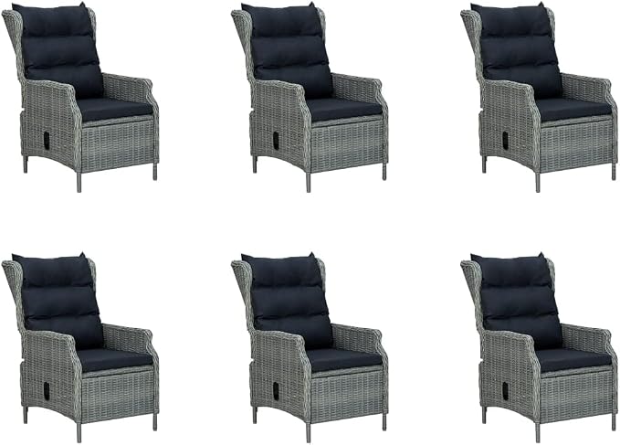 7 Piece Patio Dining Set,Outdoor Dining Chairs,Patio Lounge Set,Outdoor Patio Furniture,Porch Furniture,Deck Casual Furniture,Outdoor Seating,for Porch,Garden,Backyard, Light Gray