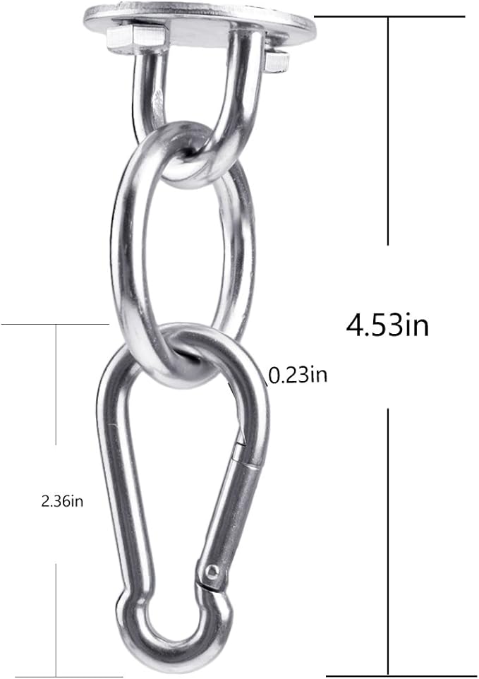 Hammock Hanging Hook Kit, Load Capacity 1400 lb, Stainless Steel Round Mount Pads, Spring Snap Hooks, Lag Screws Set for Hammock Yoga Swing Chair Punching Bag Indoor Outdoor Relaxation