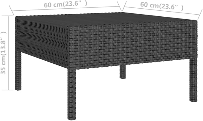 6 Piece Patio Lounge Set with Cushions,Patio Sofa,Outdoor Daybed,Patio Seating,Outdoor Furniture Sets,Patio Conversation Sets,Modern Set,Outdoor Patio Chairs,for Backyard,Garden,Poly Rattan Black