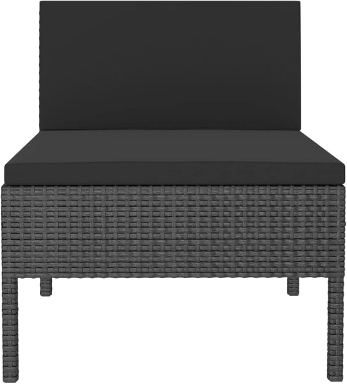 Patio Chairs with Cushions,Outdoor Sofa,Outdoor Conversation Sets,Leisure Chairs,Garden Chairs,for Swimming Pools,Decks,Gardens,Backyards,3 pcs Poly Rattan Black