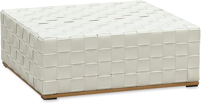 PURPLE LEAF Patio Furniture Set Coffee Table Outdoor Sectional Sofa Patio Conversation Set with Olefin-Blend Fabric and Modern PU Leather Base, Patio Couch for Porch, Balcony, Garden, White