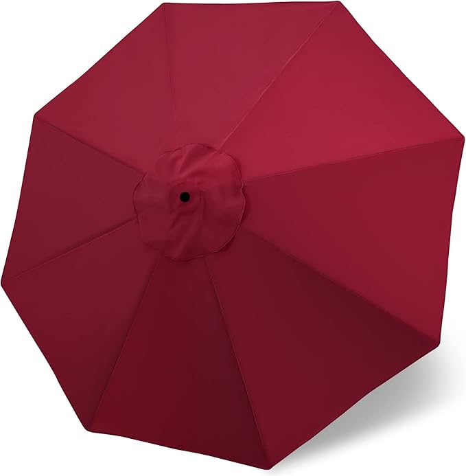 MASTERCANOPY Patio Umbrella 10 ft Replacement Canopy for 8 Ribs-Burgundy Canopy Only