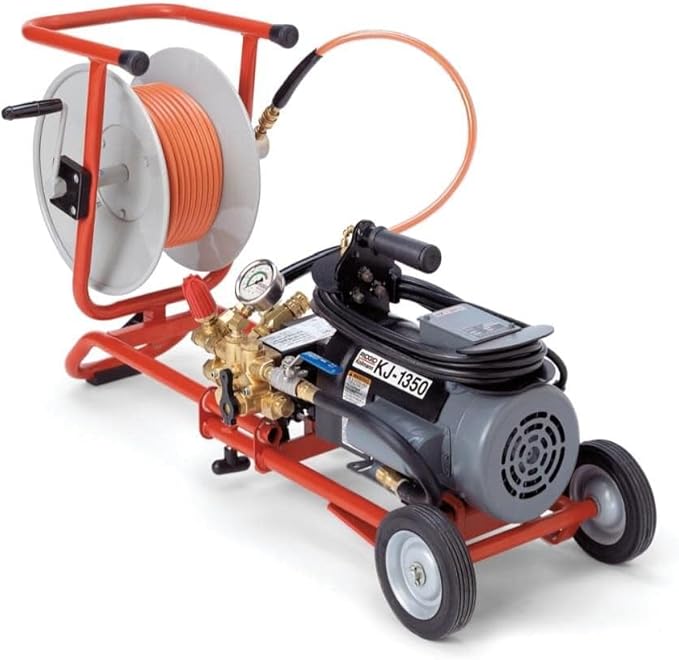 RIDGID 62587 KJ-1350 Standard Jetter with Pulse, Includes H-21, H-22, and H-24 1/8" NPT Nozzles, 25' x 1/8" (7.6 m x 3.2 mm) Sink Trap Hose, Nylon Storage Bag, Nozzle Cleaning Tool