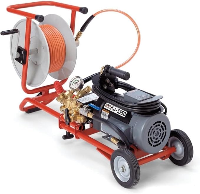RIDGID 62587 KJ-1350 Standard Jetter with Pulse, Includes H-21, H-22, and H-24 1/8" NPT Nozzles, 25' x 1/8" (7.6 m x 3.2 mm) Sink Trap Hose, Nylon Storage Bag, Nozzle Cleaning Tool
