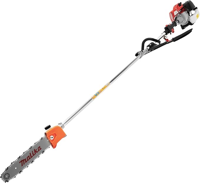 2-Stroke 43CC Gas Trimmer Saw, 12 in Gas Powered Pole Saw Tree Trimmer Chainsaw Side-attached Branch Cutter Split Shaft Pruner Trimmer with Extension Pole for Agriculture, Gardening