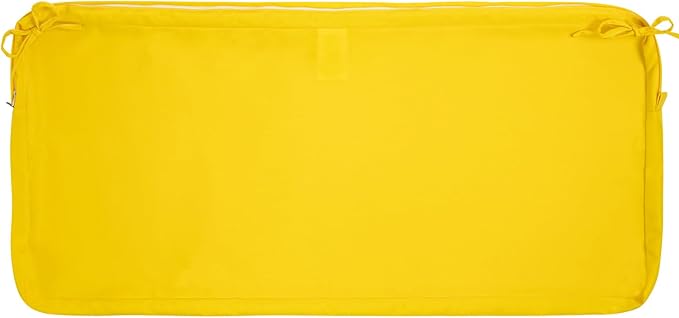 FUNHOME Outdoor Bench Cushion Cover 42 x18 x 3 inch,Water Resistant Cover with Zipper&Ties,Fade-Resistant Slipcover,Patio Porch Swing Cushion Cover Replacement Only,No Insert(Yellow)