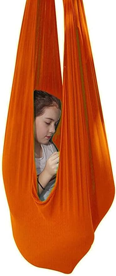 Indoor Swing, Therapy Swing Snuggle Cuddle Hammock With Special Needs For Kids And Adults Sensory Disorders, ADHD, Autism, Anxiety, Sensory Integration ( Color : Orange , Size : 150*280CM/59*110in )