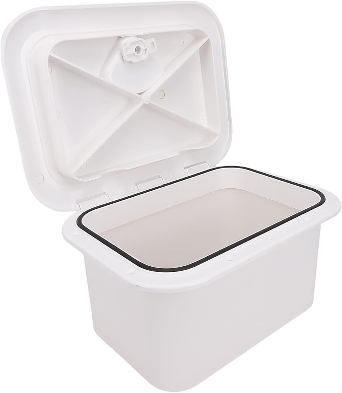 MAVIS LAVEN Marine Boat Storage Box, ABS Lockable Deck Storage Compartment for Yachts and Fishing Boats, 37.5x27x17.5cm, Organized Fishing Gear